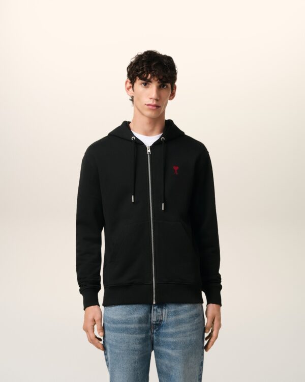 Black Zip-Up Cotton Friend of the Heart Hoodie - Image 2