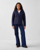 Salma Navy Lightweight Stretch Hooded Down Jacket
