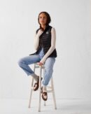 Black Seda Sleeveless Lightweight Down Jacket