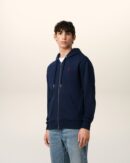 Navy Blue Zip-Up Cotton Ami de Coeur Hoodie