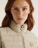 Beige Grenada stretch sleeveless down jacket