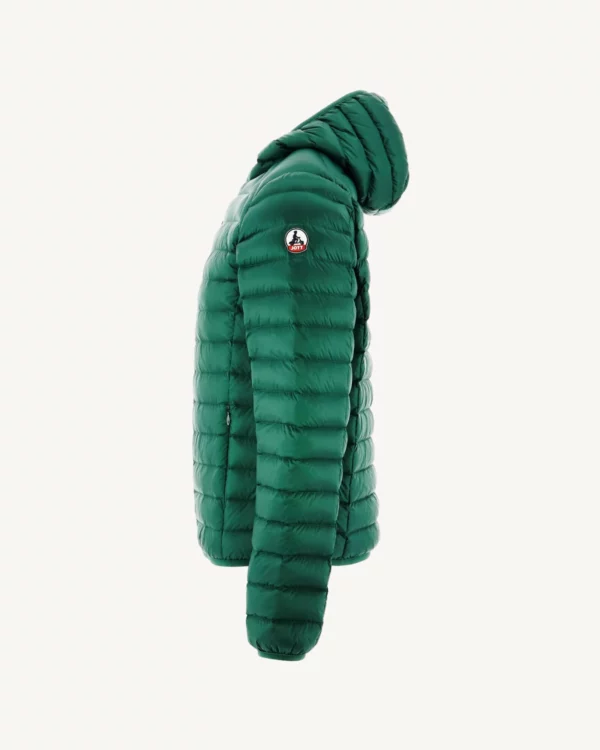 Nico Dark Green Lightweight Hooded Down Jacket - Image 2