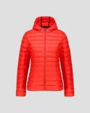 Cloe Fire Red Lightweight Hooded Down Jacket