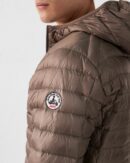 Nico Taupe Lightweight Hooded Down Jacket