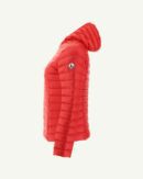 Cloe Bright Red Lightweight Hooded Down Jacket