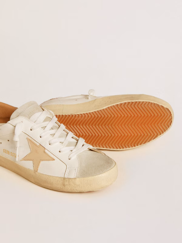 Women's Super-Star with nude leather star and gold glitter heel counter - Image 4