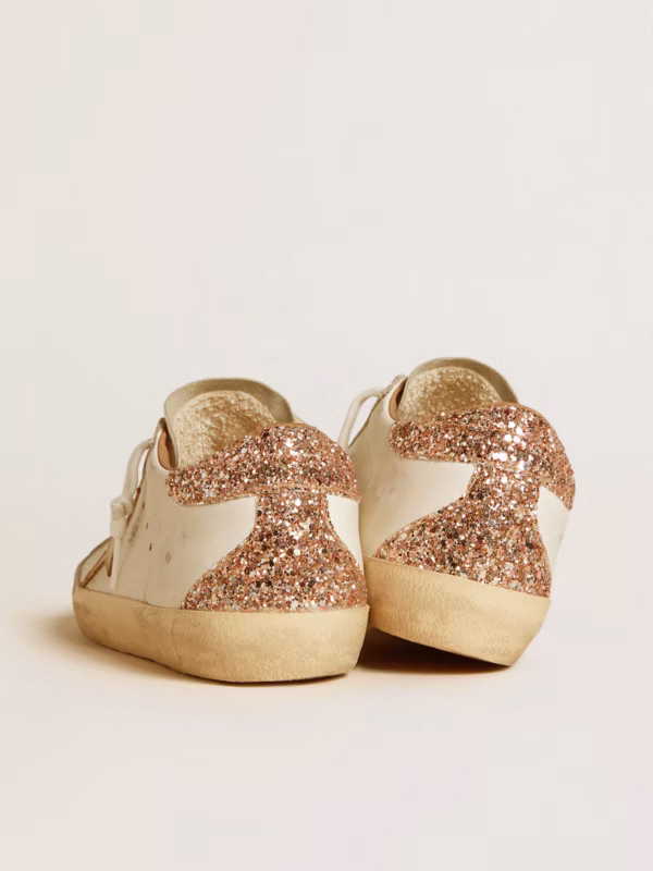 Women's Super-Star with nude leather star and gold glitter heel counter - Image 5