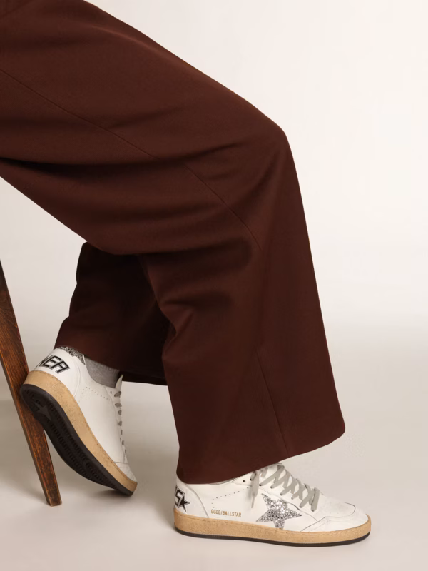 Women's Ball Star in nappa with white star and glittery heel counter - Image 3