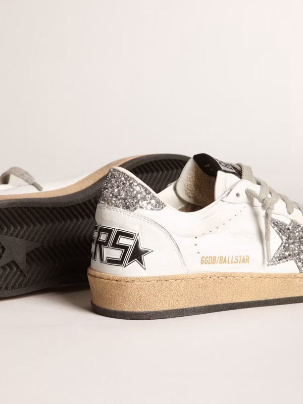 Women's Ball Star in nappa with white star and glittery heel counter - Image 4