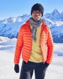Nico Fire Red Lightweight Hooded Down Jacket