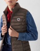 Lightweight sleeveless down jacket Taupe Seda
