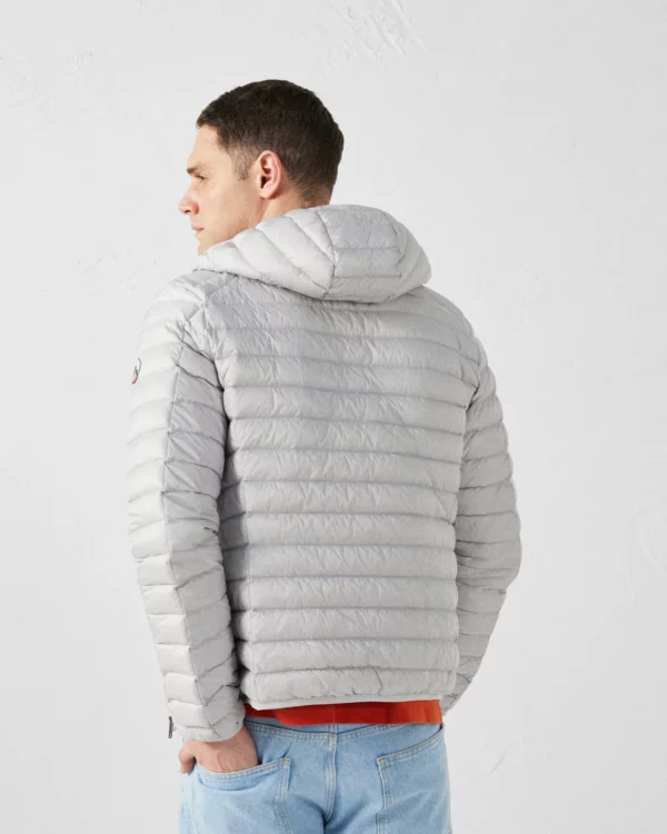 Nico Ice Grey Lightweight Hooded Down Jacket - Image 3