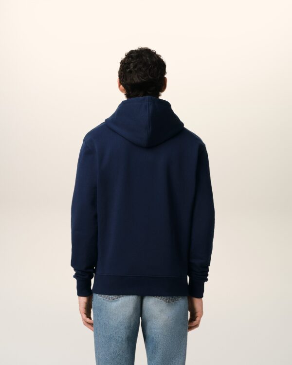 Navy Blue Zip-Up Cotton Ami de Coeur Hoodie - Image 3