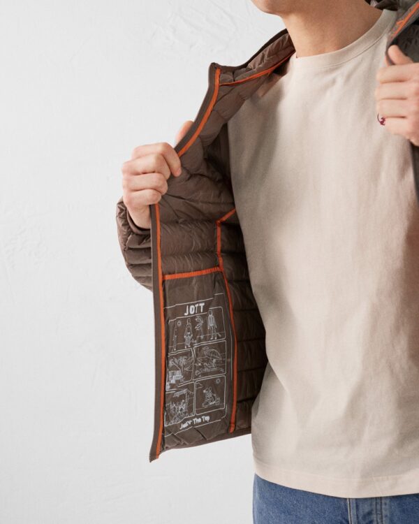 Nico Taupe Lightweight Hooded Down Jacket - Image 6