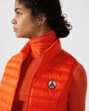 Seda Fire Red Sleeveless Lightweight Down Jacket