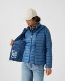 Cloe Jeans Blue Lightweight Hooded Down Jacket