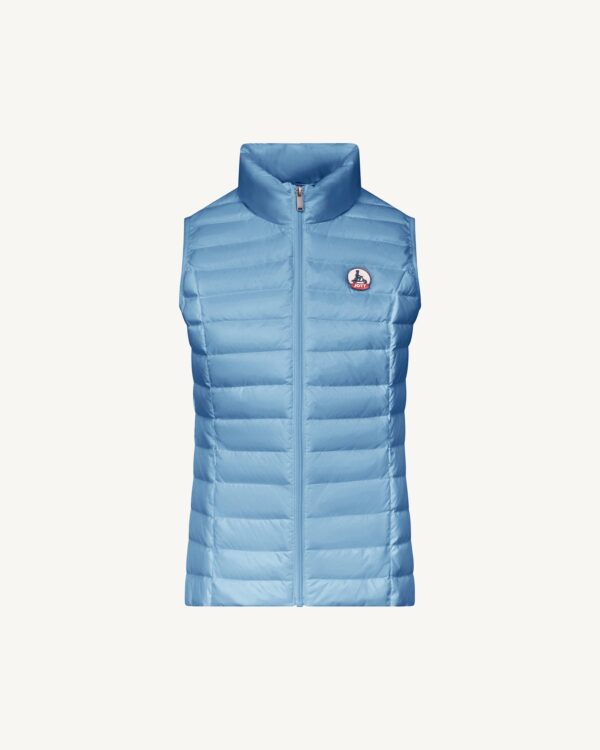 Seda Washed Blue Sleeveless Lightweight Down Jacket