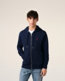 Navy Blue Zip-Up Cotton Ami de Coeur Hoodie