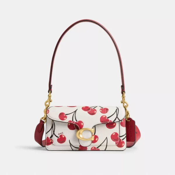 Tabby 20 shoulder bag with cherry pattern