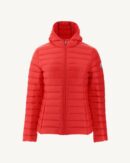 Cloe Bright Red Lightweight Hooded Down Jacket