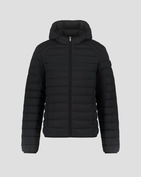 Frantz Black Lightweight Stretch Hooded Down Jacket - Image 2