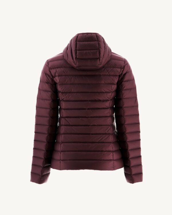 Cloe Aubergine Lightweight Hooded Down Jacket - Image 4