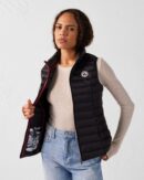 Black Seda Sleeveless Lightweight Down Jacket