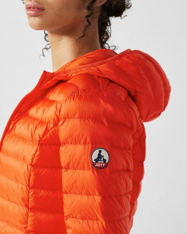 Cloe Fire Red Lightweight Hooded Down Jacket - Image 4