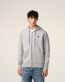 Grey Zip-Up Hoodie Ami de Coeur In Cotton
