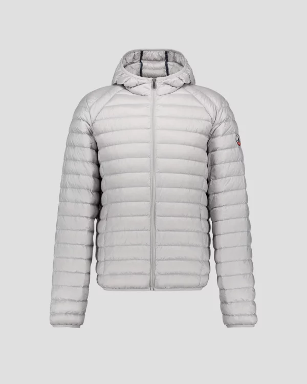 Nico Ice Grey Lightweight Hooded Down Jacket