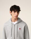 Grey Zip-Up Hoodie Ami de Coeur In Cotton