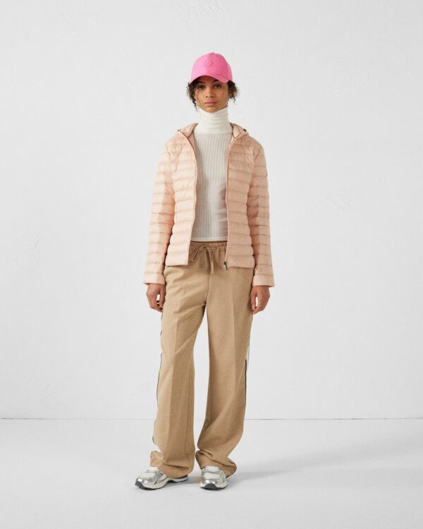 Cloe Light Peach Hooded Lightweight Down Jacket - Image 2