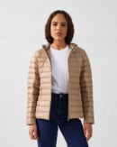 Cloe Beige Lightweight Hooded Down Jacket