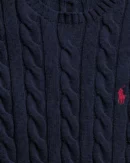 Cable-knit cotton sweater - Hunter navy