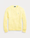Cable knit cotton sweater - Autumn yellow