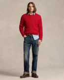 Park Avenue Red Cable Knit Cotton Sweater