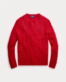 Park Avenue Red Cable Knit Cotton Sweater