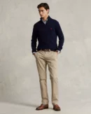 Half-zip cotton sweater - Hunter navy