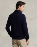 Half-zip cotton sweater - Hunter navy