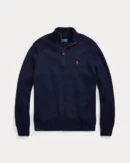 Half-zip cotton sweater - Hunter navy