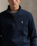 Double Knit Quarter Zip Sweater - Navy Aviator