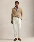 Cotton Half Zip Sweater - Camel Blend