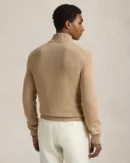 Cotton Half Zip Sweater - Camel Blend