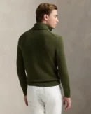 Half-zip cotton sweater - Olive new