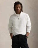 Double knit quarter zip sweater - Soho Chiné