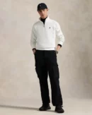 Double Knit Quarter Zip Sweater - White