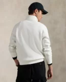 Double Knit Quarter Zip Sweater - White