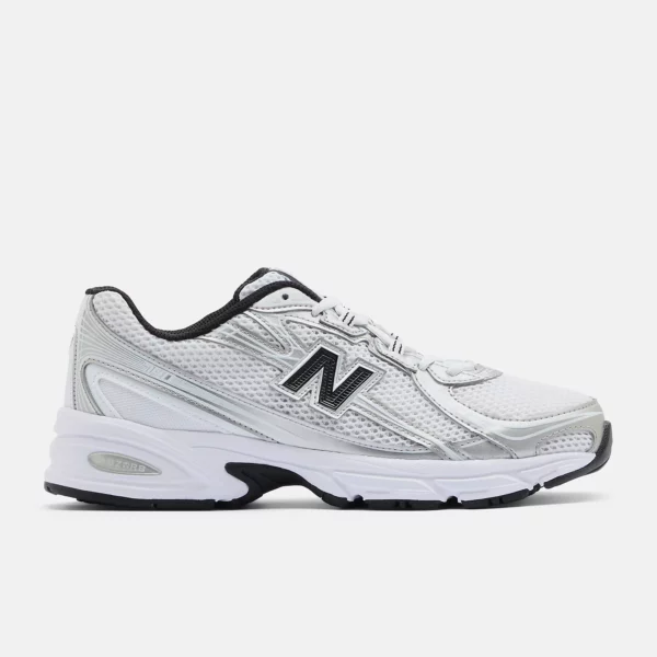 740 Shoes White with Metallic Silver and Black - Image 2