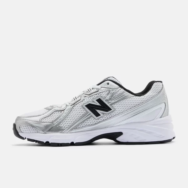 740 Shoes White with Metallic Silver and Black