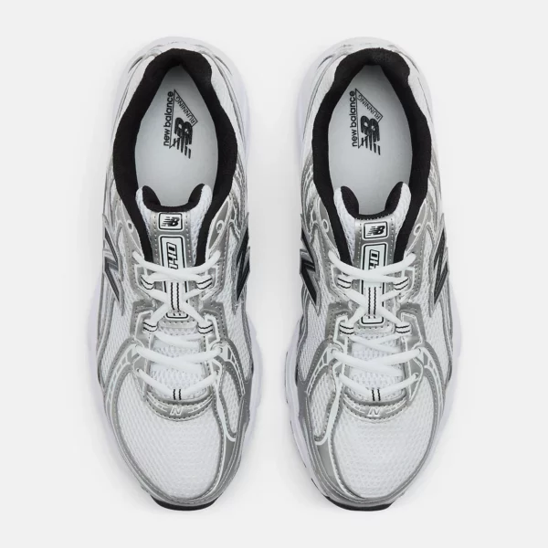 740 Shoes White with Metallic Silver and Black - Image 5